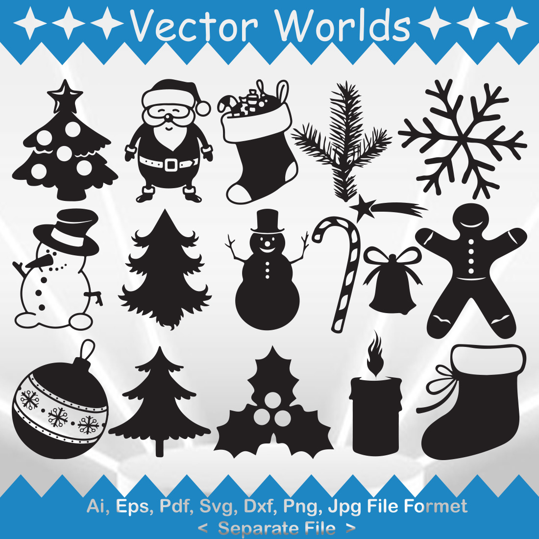 Marry Christmas SVG Vector Design preview image.