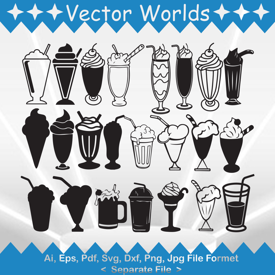 Milk Shake SVG Vector Design cover image.