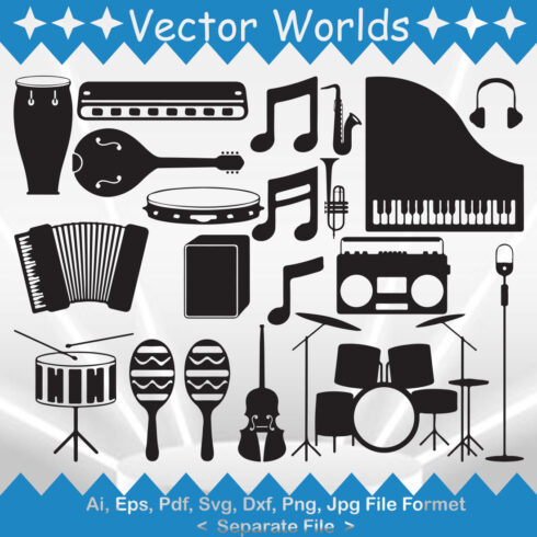 Hip Hop Equipment SVG Vector Design cover image.
