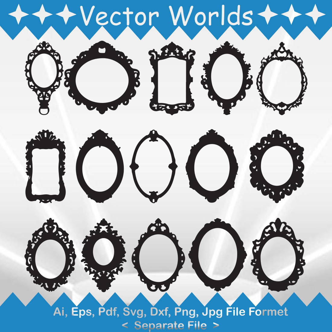 Mirror Frame SVG Vector Design cover image.