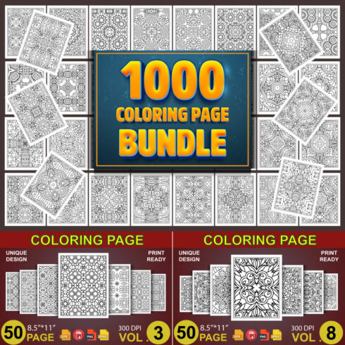 1000 Mandala Coloring Page for Adults KDP Coloring Book cover image.