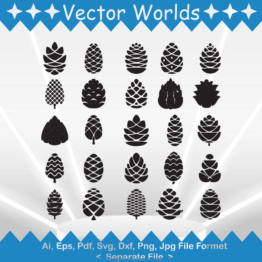 Pine Cones SVG Vector Design cover image.