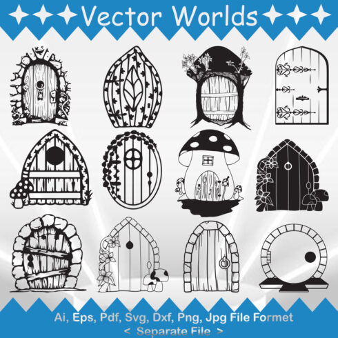 Mushroom Fairy Door SVG Vector Design cover image.
