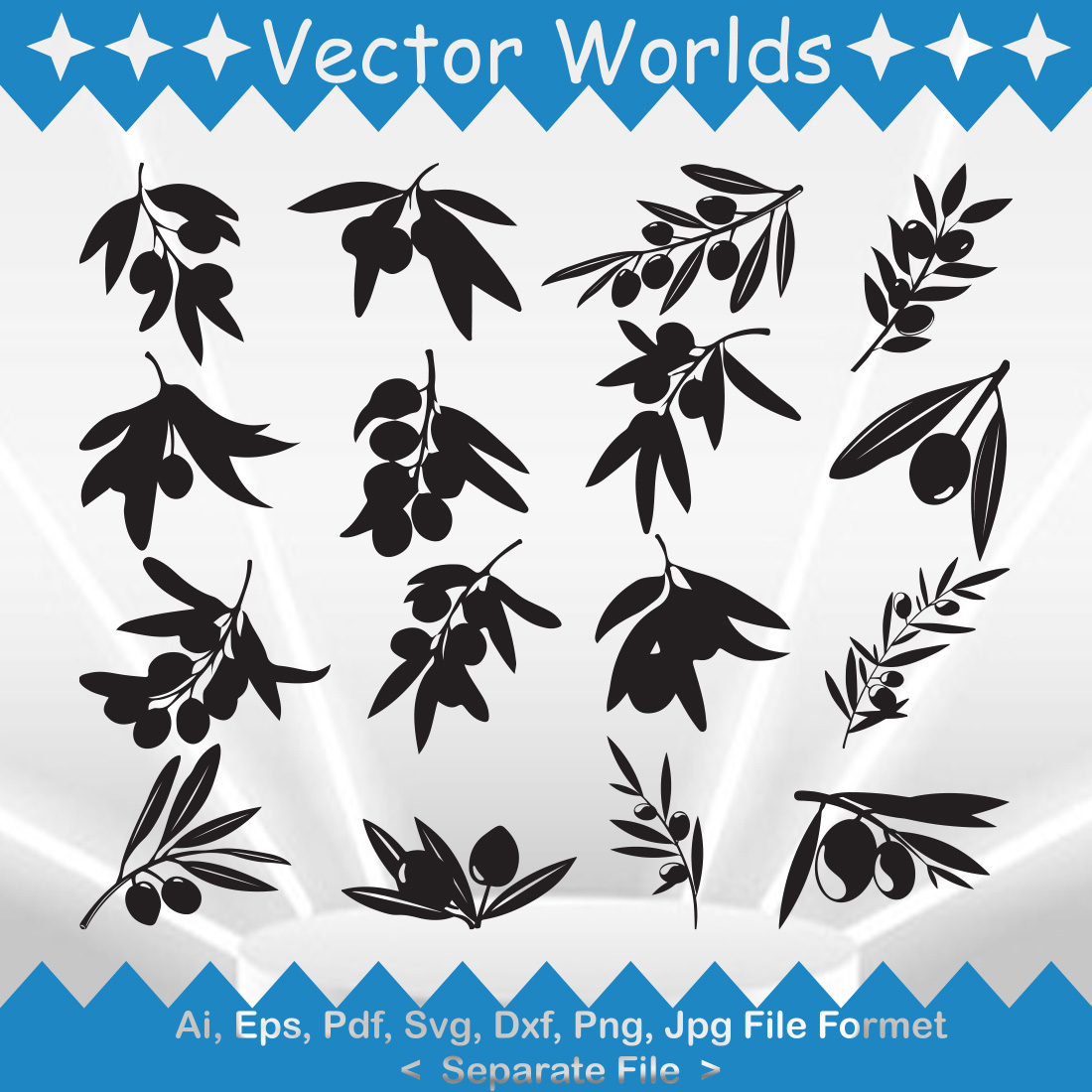 Olive branch SVG Vector Design cover image.
