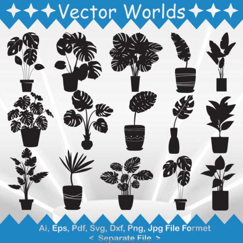 Monstera Plant SVG Vector Design cover image.