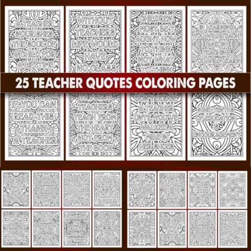 Teachers Quotes Coloring Page cover image.