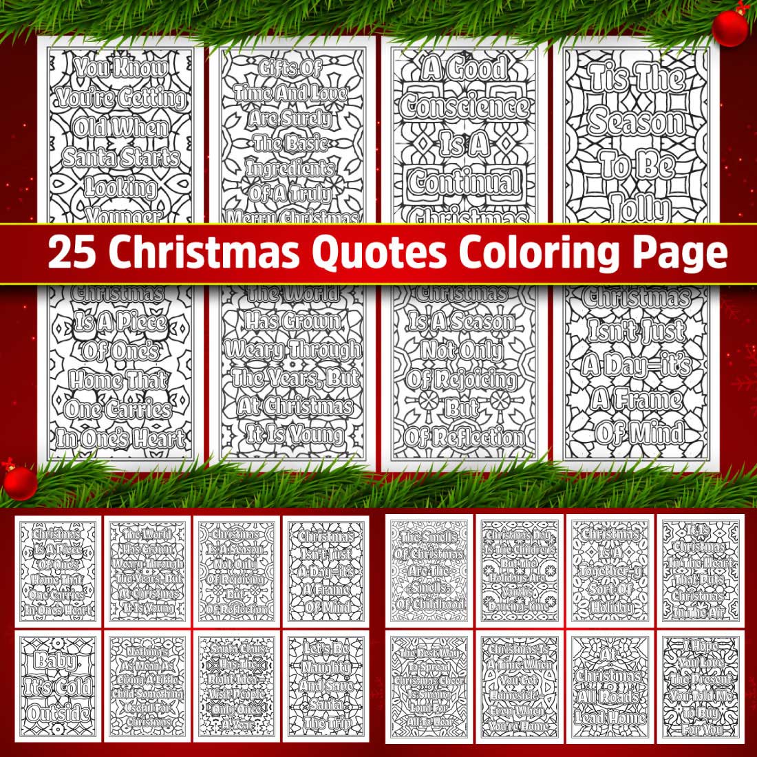 Christmas Quotes Coloring Page cover image.