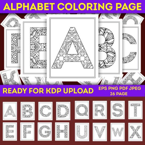 Alphabet Letter & Number Coloring Pages Bundle cover image.