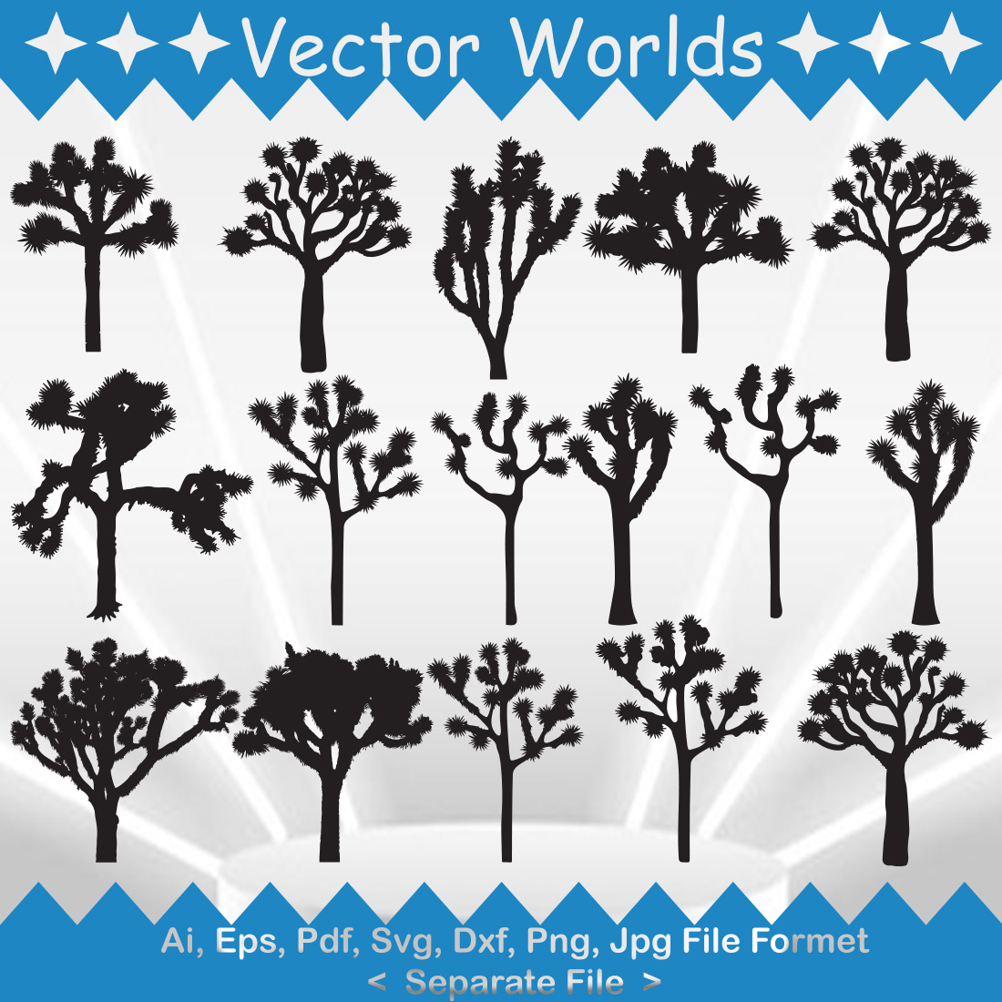 Joshua Tree SVG Vector Design preview image.