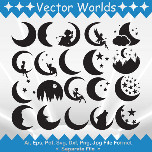Moon SVG Vector Design cover image.