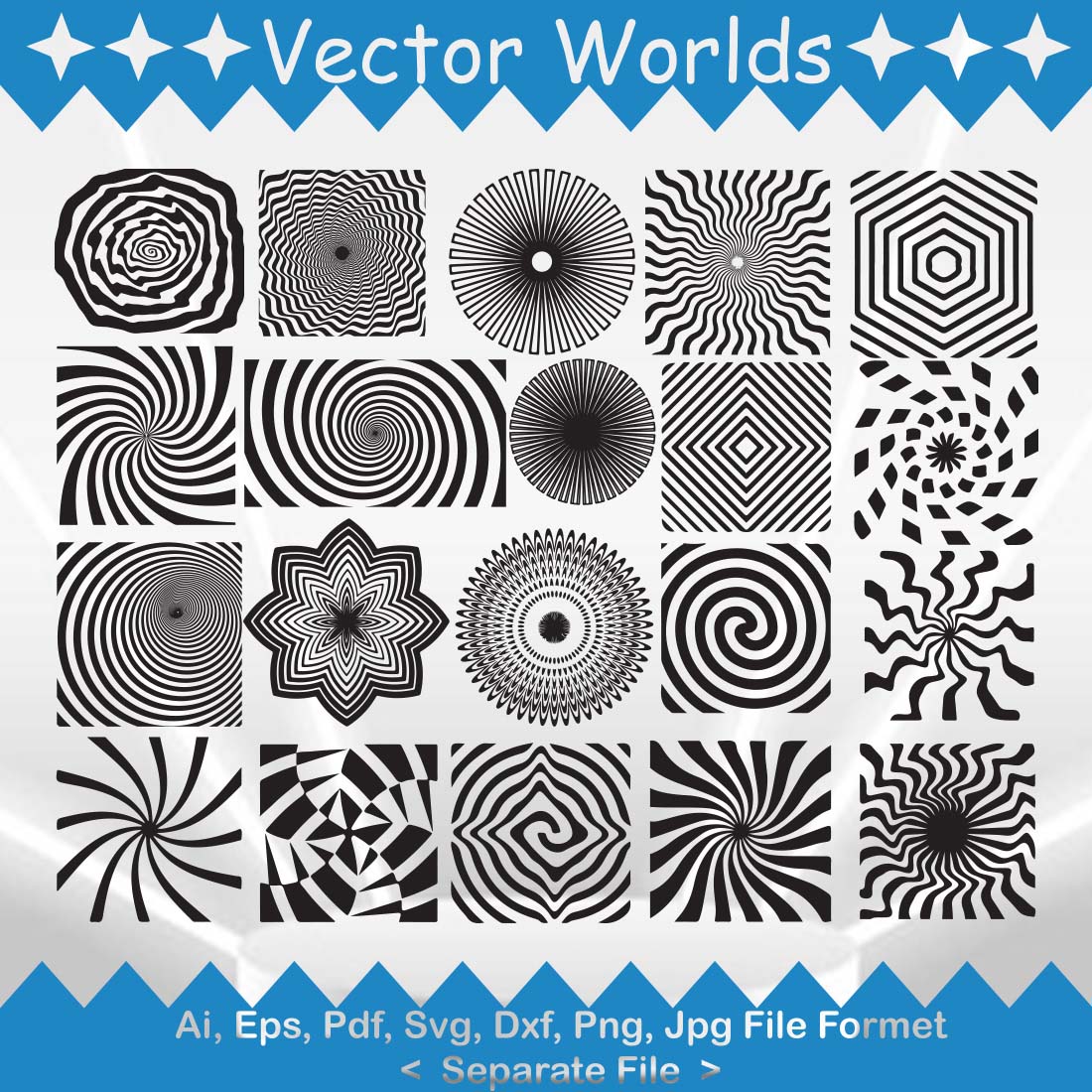 Hypnosis spiral SVG Vector Design cover image.