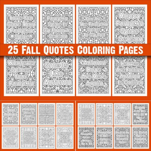 Fall Quotes Coloring Page cover image.