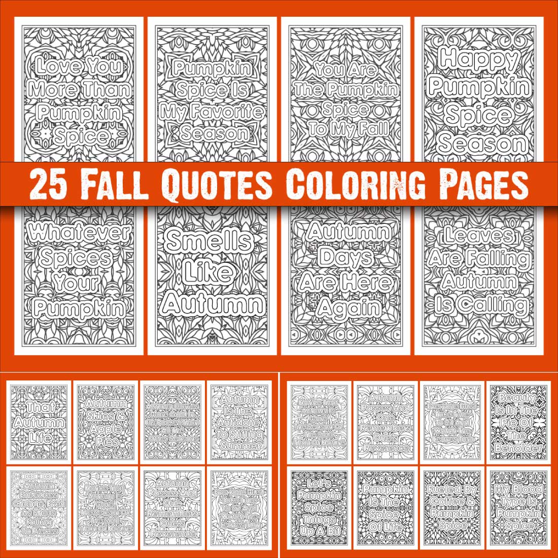 Fall Quotes Coloring Page cover image.