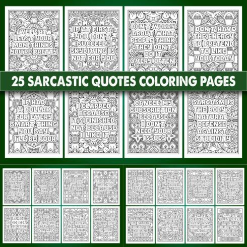 Sarcastic Quotes Coloring Page for Adults KDP cover image.