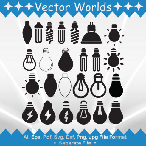 Light Bulb SVG Vector Design cover image.