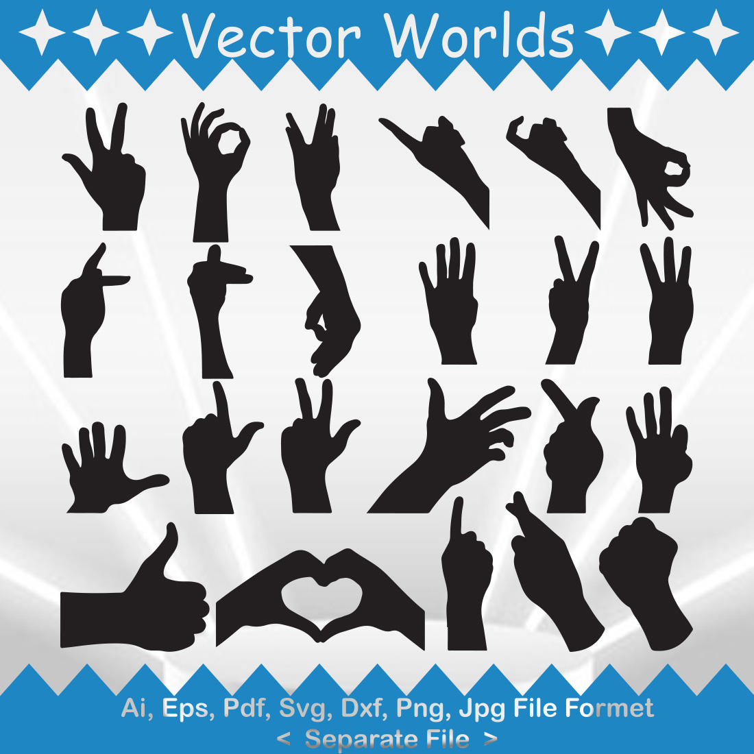 Hand Sign SVG Vector Design preview image.