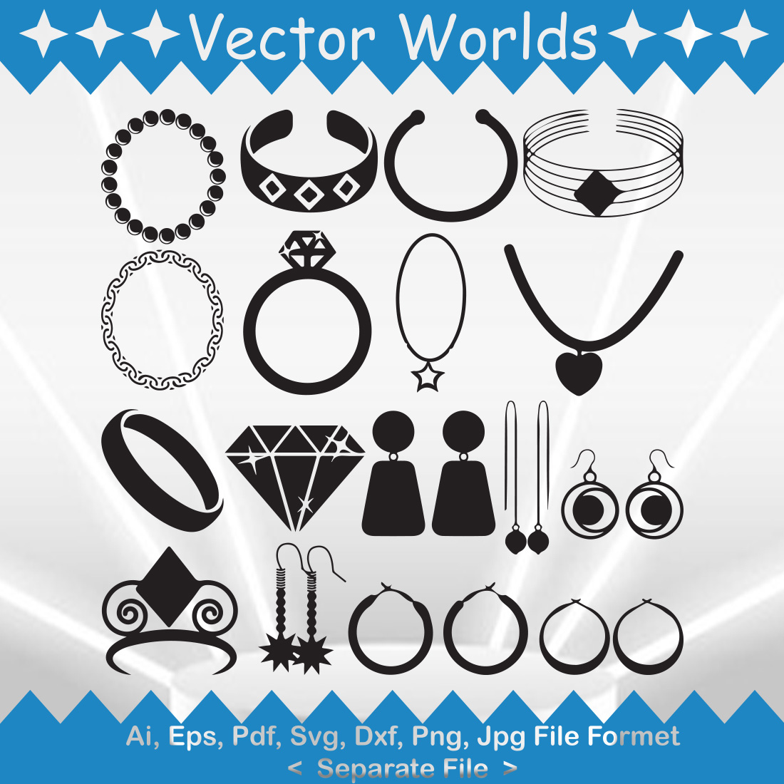 Jewellery SVG Vector Design preview image.
