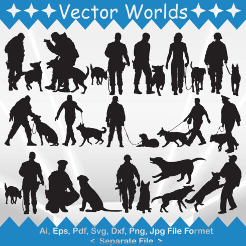 Police With Dog SVG Vector Design cover image.