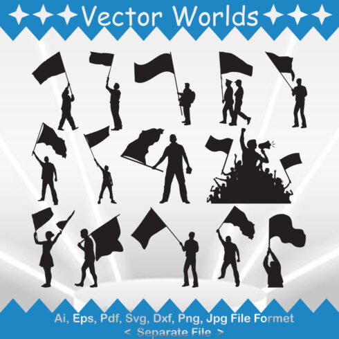 People With Flags SVG Vector Design cover image.