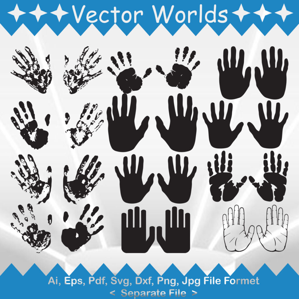 Hand Print SVG Vector Design - MasterBundles