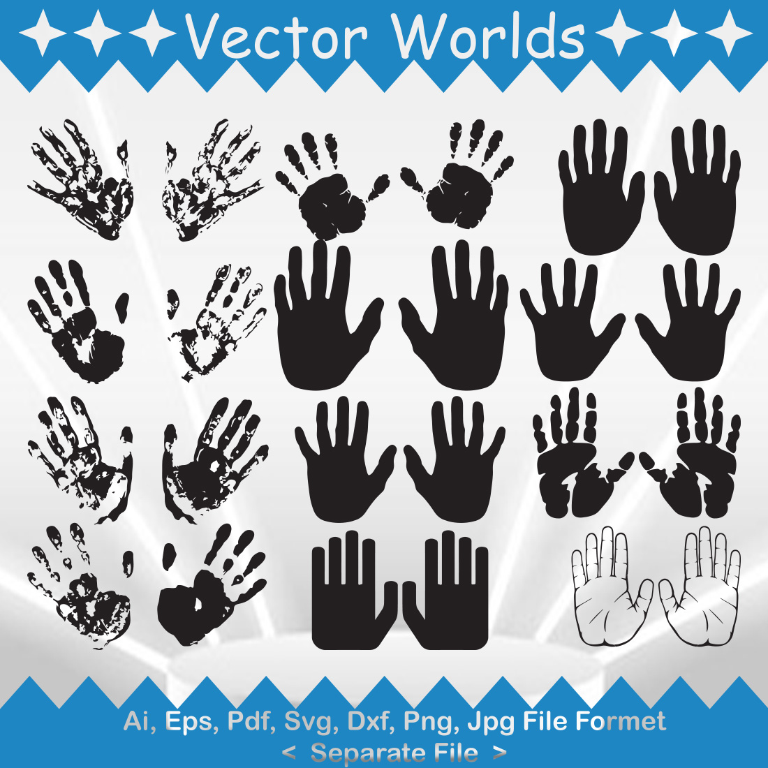 Hand Print SVG Vector Design preview image.