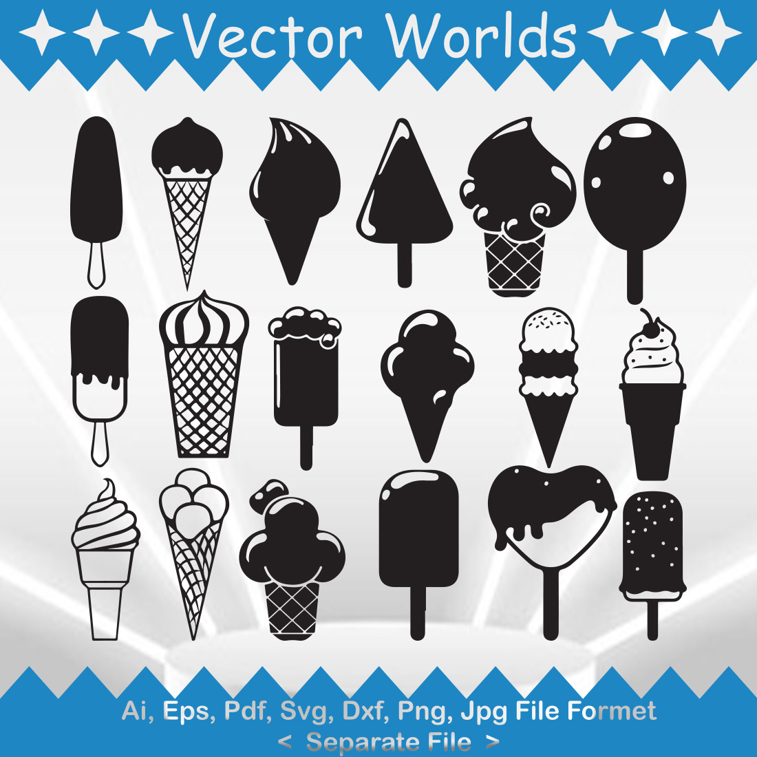 Ice Cream SVG Vector Design preview image.