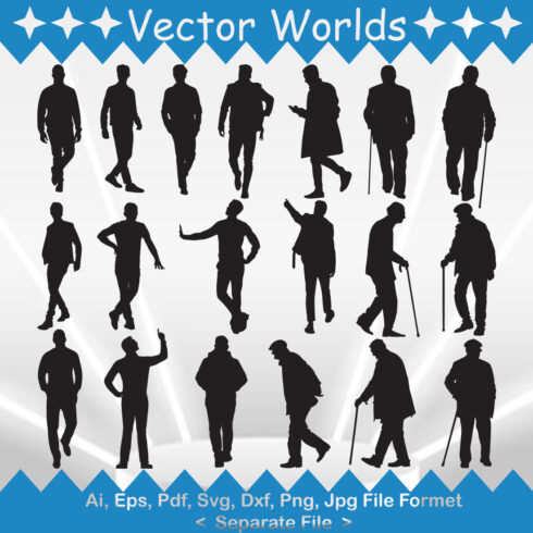 Man Walking SVG Vector Design cover image.