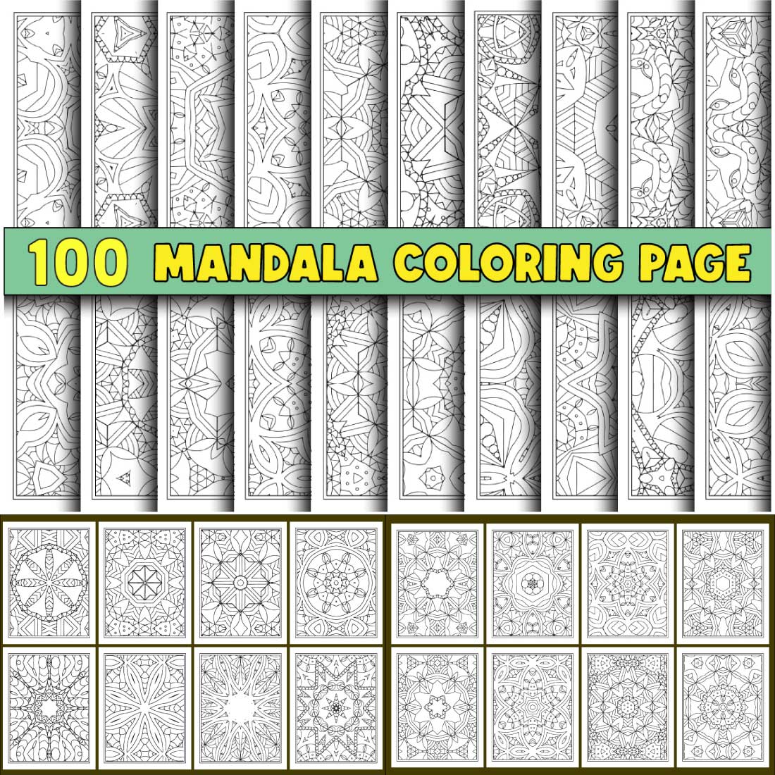 100 Coloring Page Bundle for KDP Interior cover image.