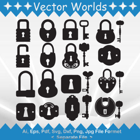 Lock Key SVG Vector Design cover image.