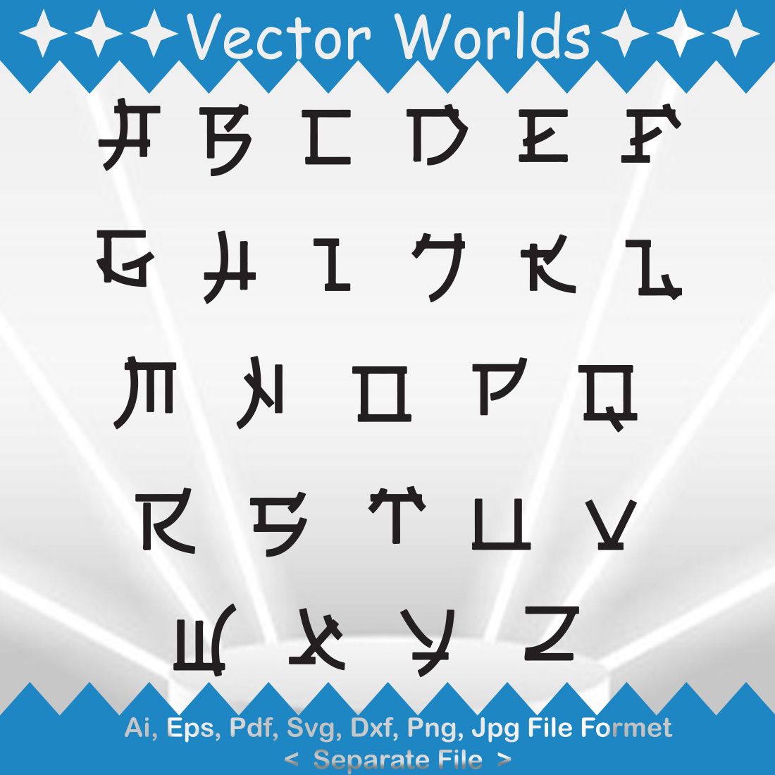 Japanese Alphabet SVG Vector Design preview image.