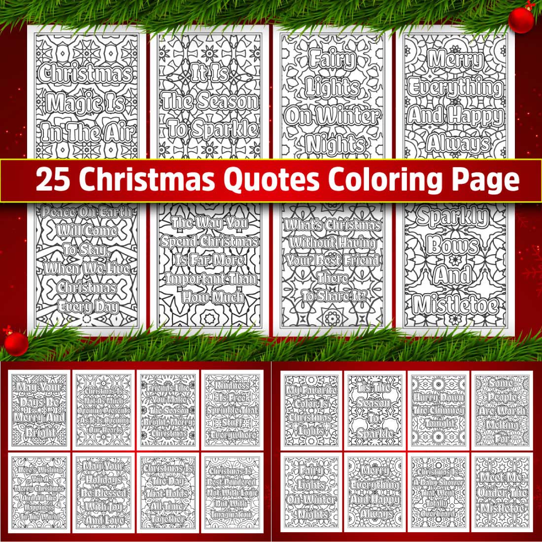 Christmas Quotes Coloring Page cover image.