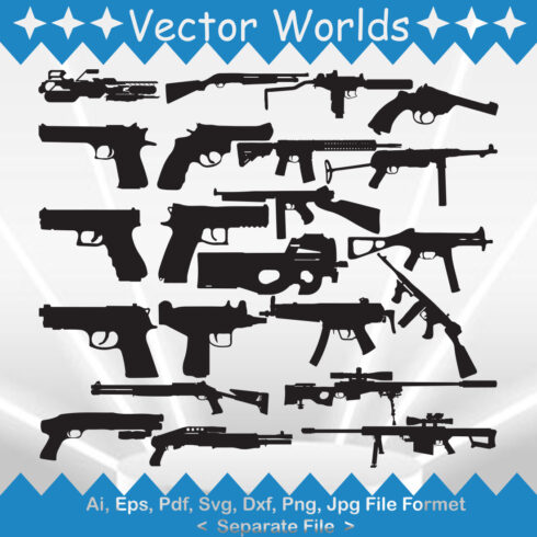 Pistols SVG Vector Design cover image.