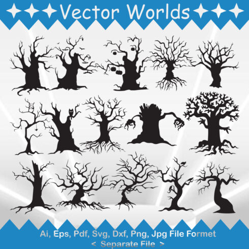 Haunted Tree SVG Vector Design cover image.