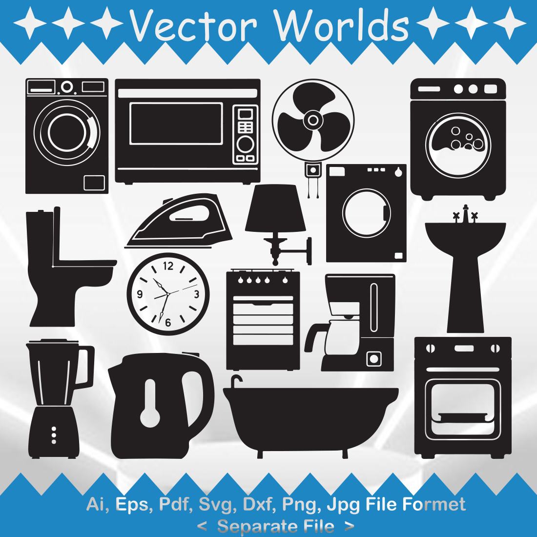 Household Appliance SVG Vector Design cover image.
