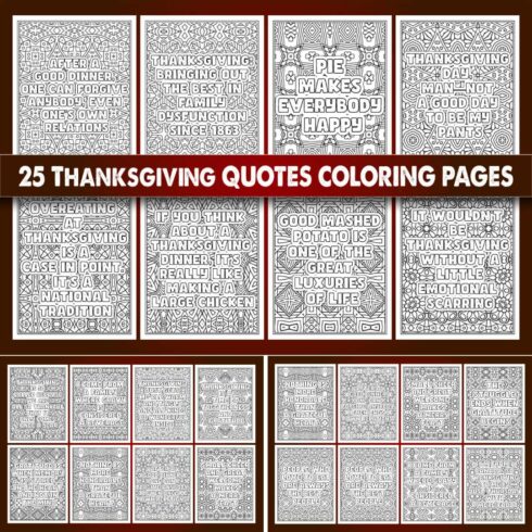 Thanks giving Quotes Coloring Page cover image.