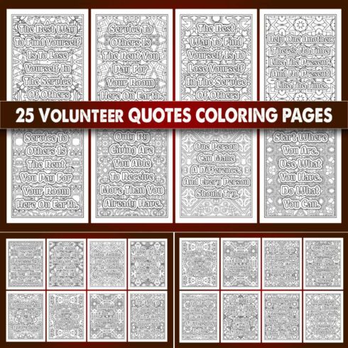 Volunteer Quotes Coloring Page cover image.