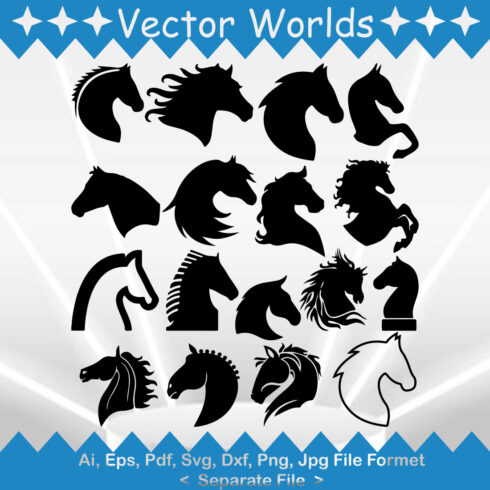 Horse Head SVG Vector Design cover image.