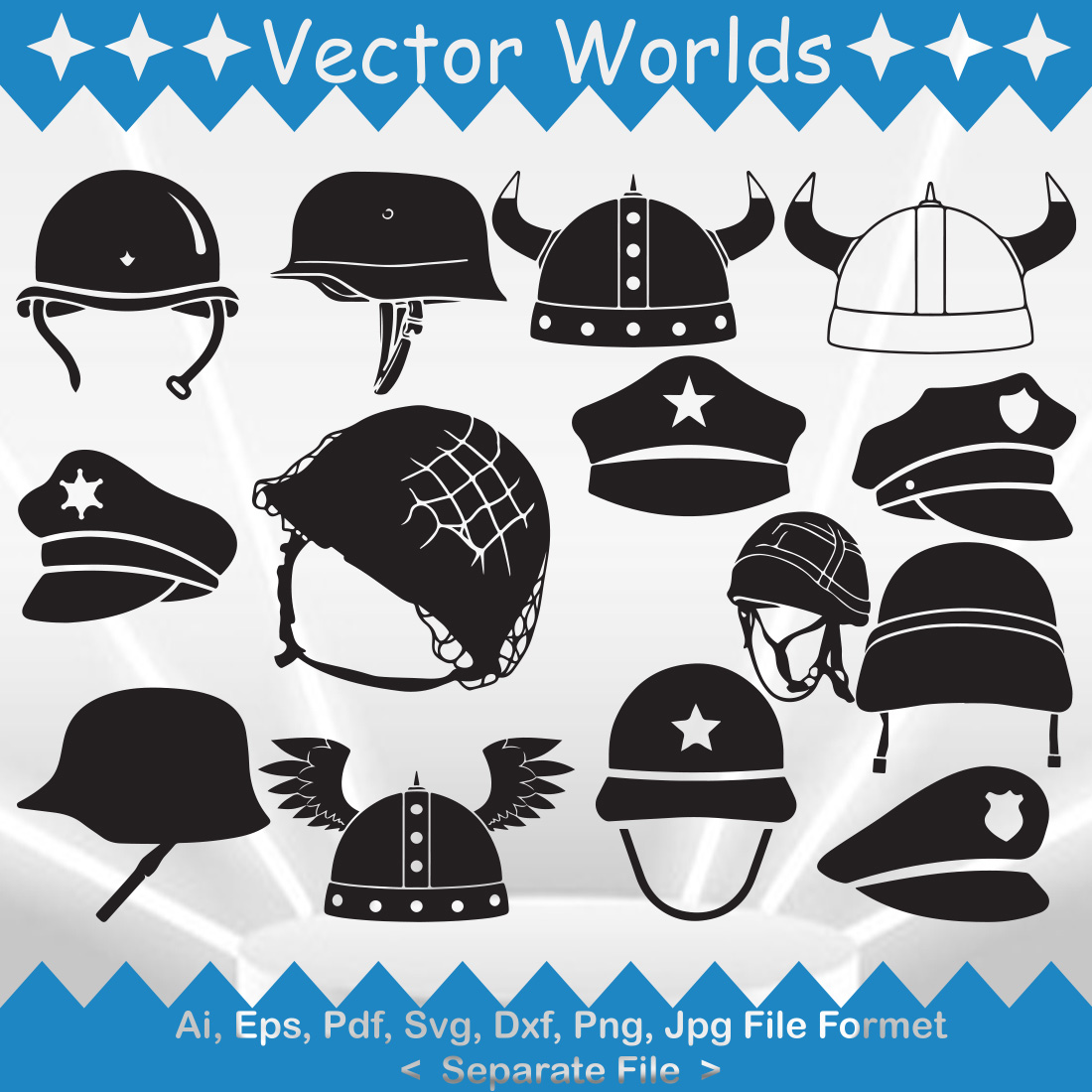 Military Hat SVG Vector Design preview image.