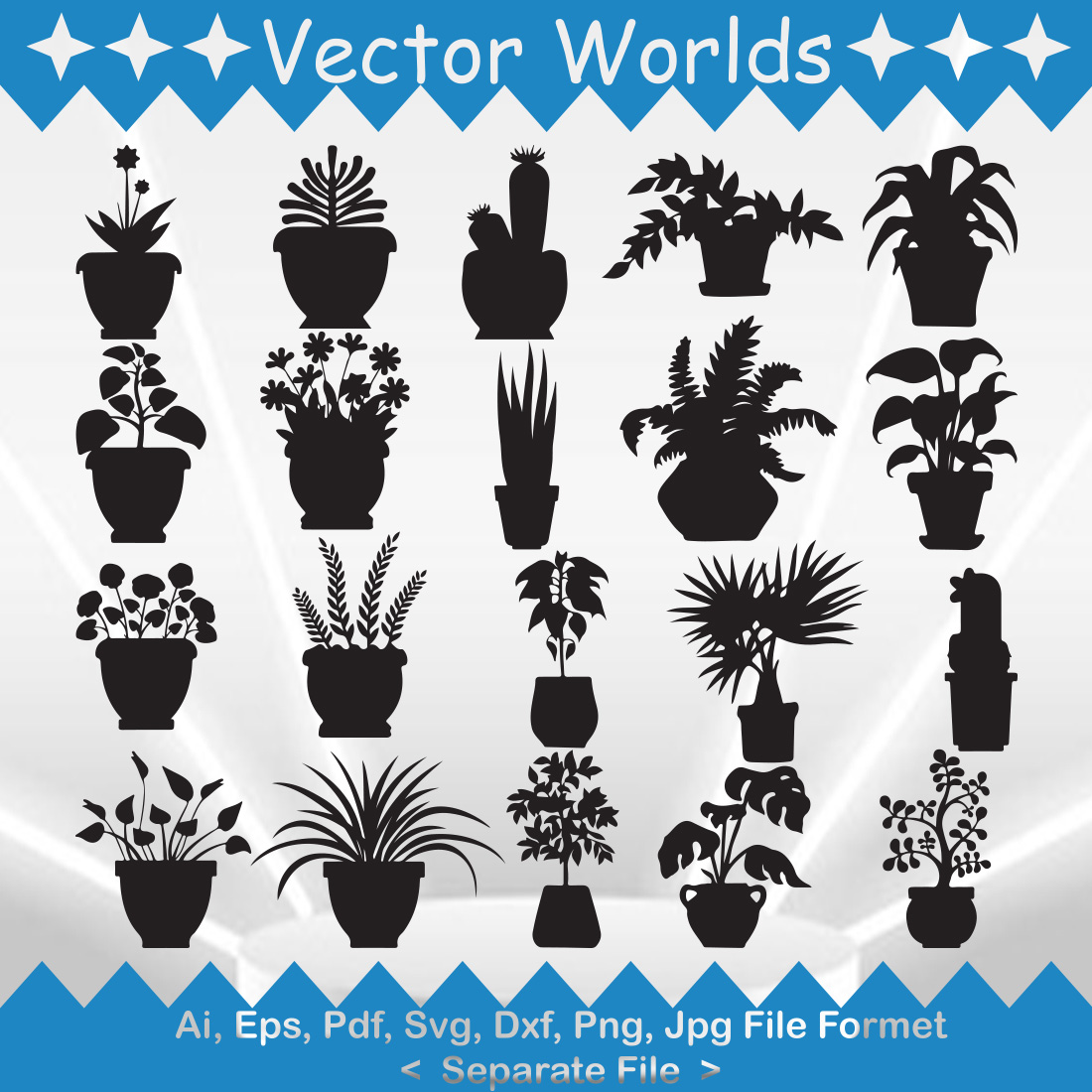 House Plant SVG Vector Design preview image.