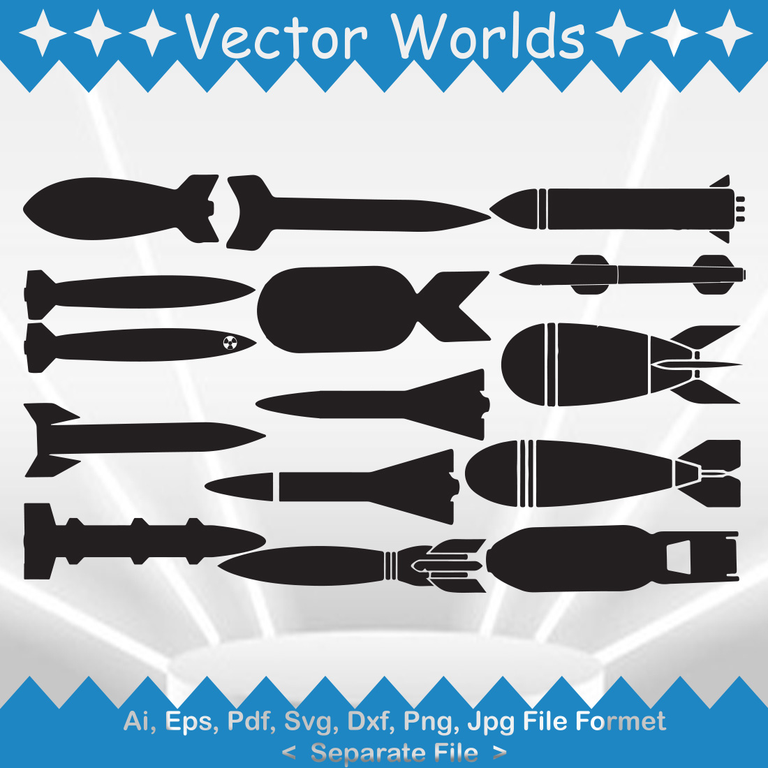 Missile Weapon SVG Vector Design preview image.