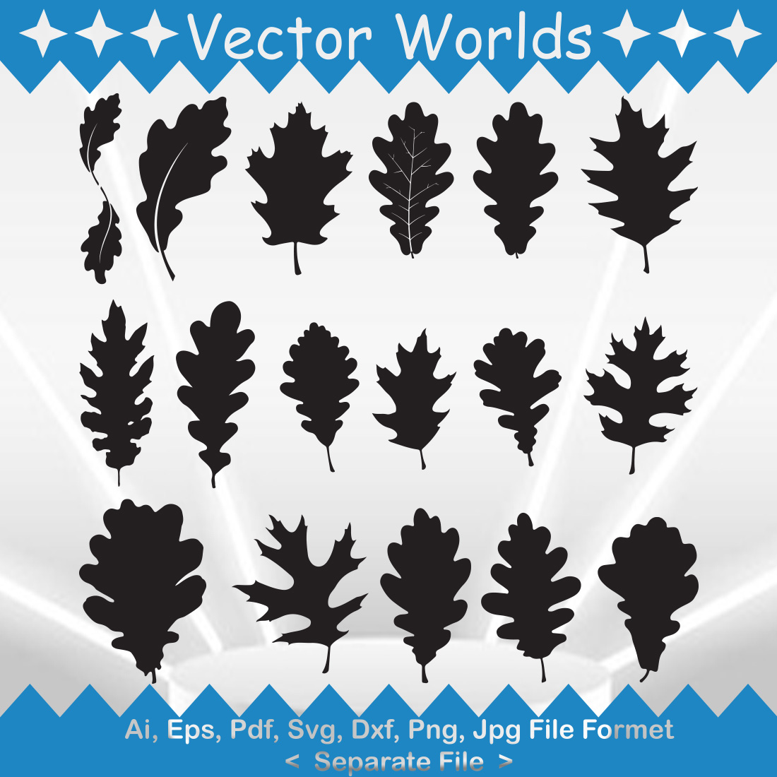 Oak Leaves SVG Vector Design cover image.