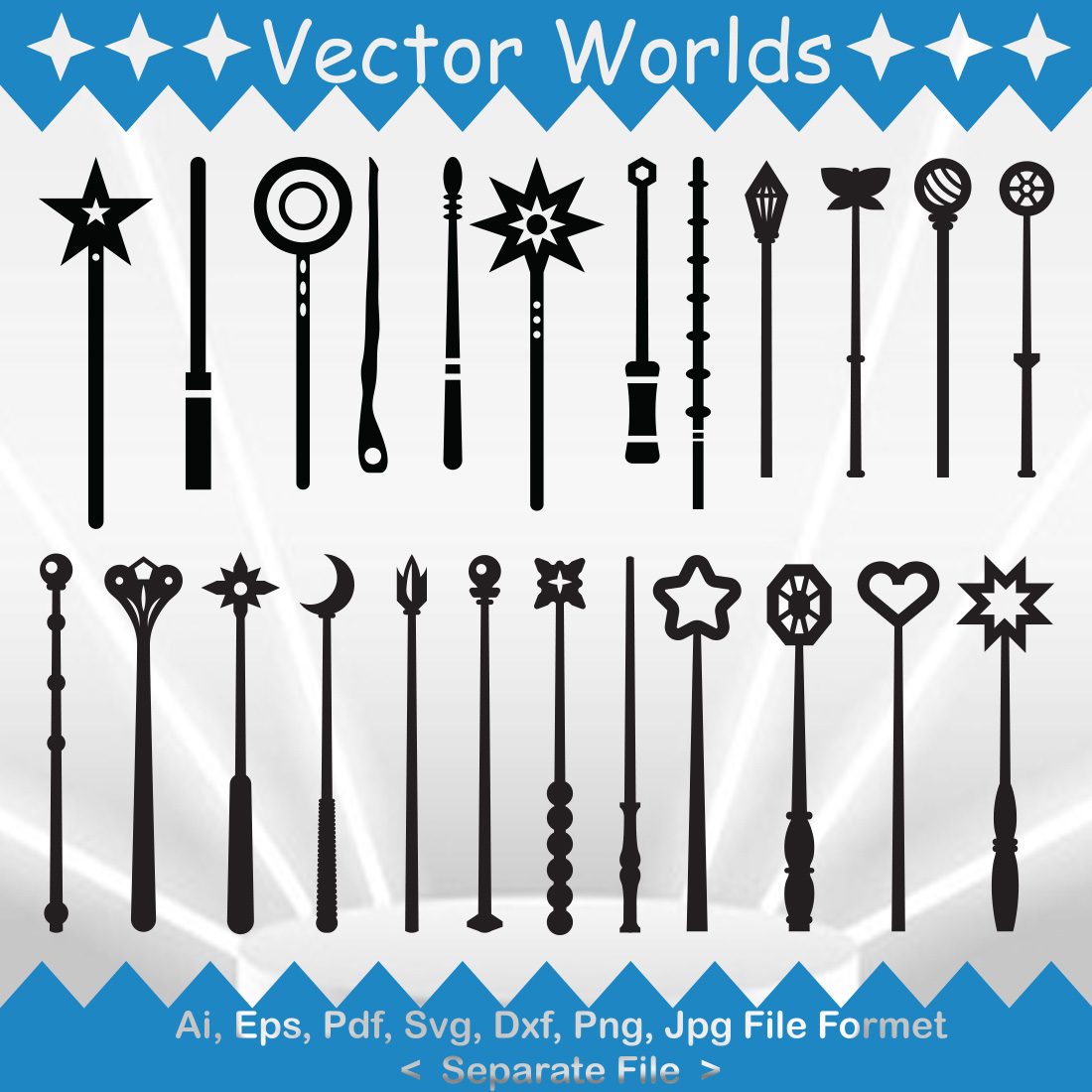 Magic Wand SVG Vector Design preview image.