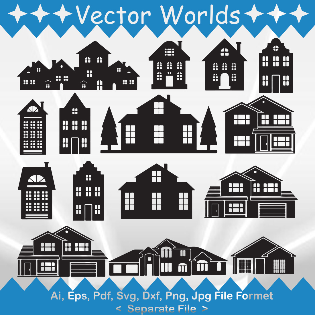 House SVG Vector Design preview image.