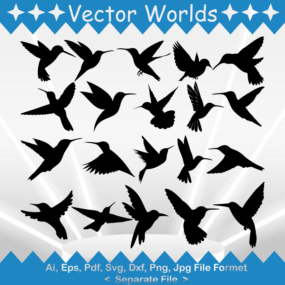 Hummingbird SVG Vector Design preview image.