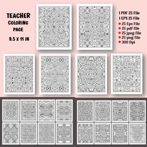 Teachers Quotes Coloring Page for Adults KDP cover image.