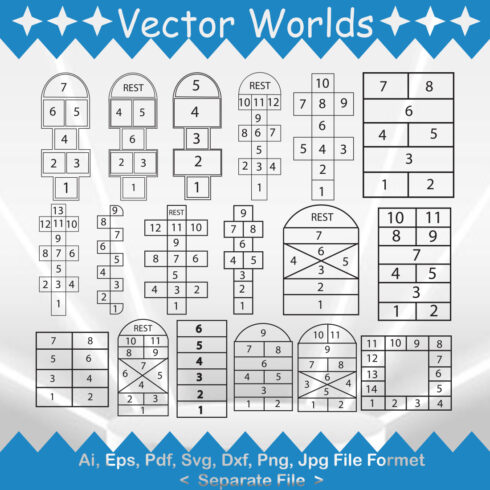 Hopscotch SVG Vector Design cover image.