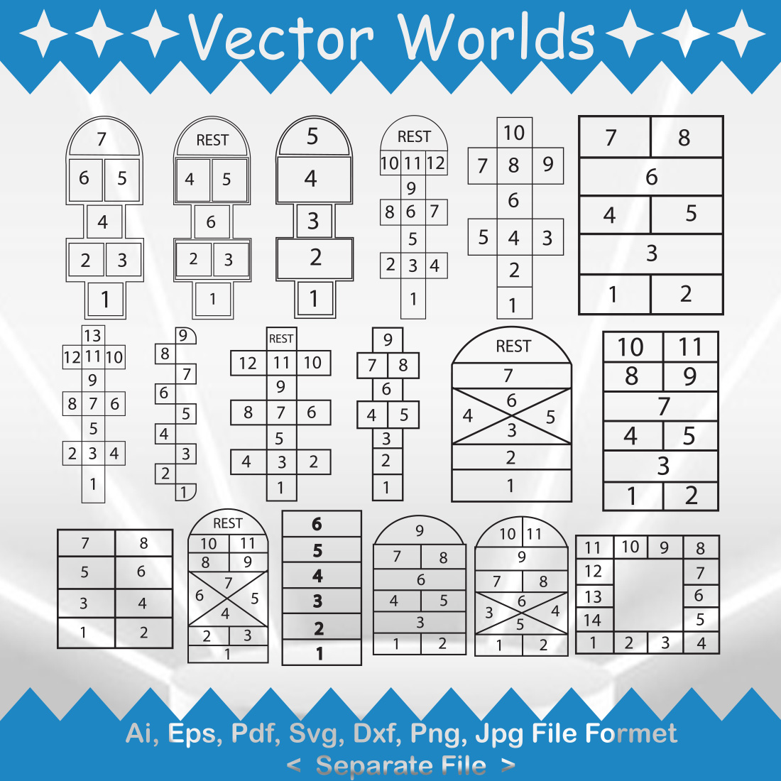 Hopscotch SVG Vector Design cover image.