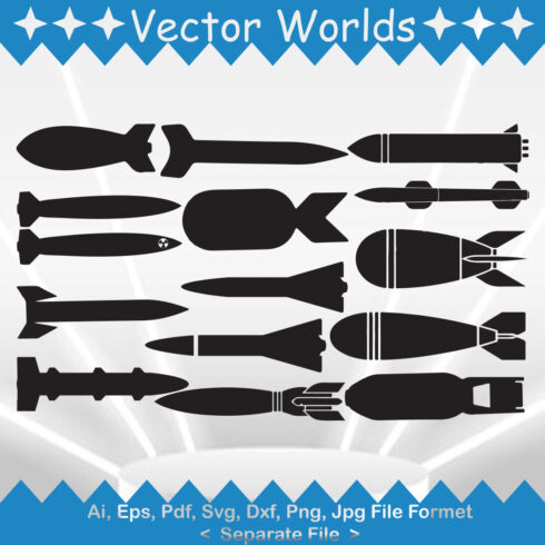 Missile Weapon SVG Vector Design cover image.