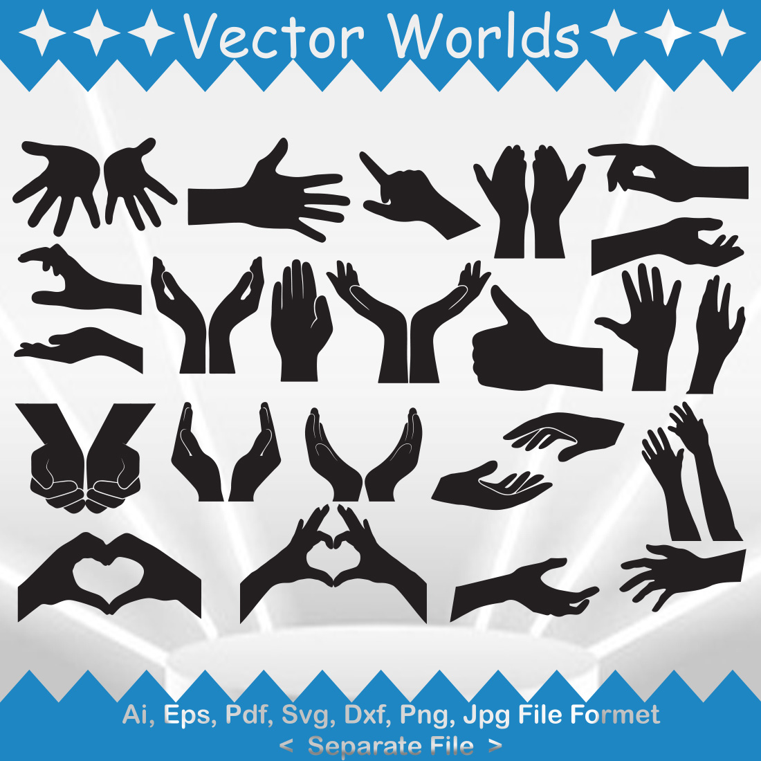 Hands SVG Vector Design preview image.