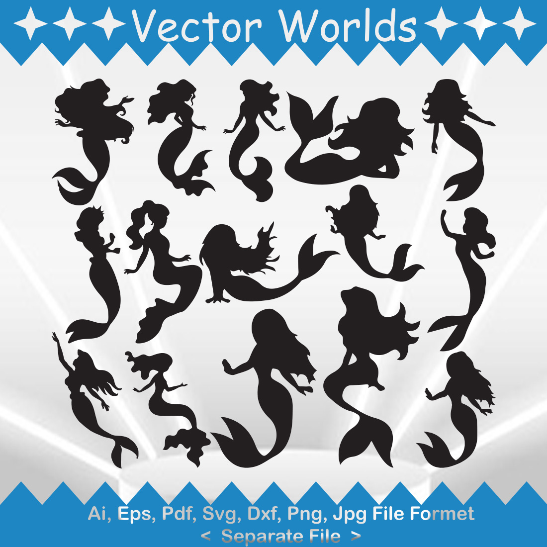 Little Mermaid SVG Vector Design preview image.